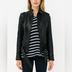 Zara genuine moto leather jacket